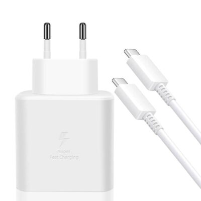 МЗП 1Port Samsung EP-TA845 Compact USB-C PD 45W Type-C to Type-C White