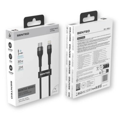 PD Senteo ST-01 Montes 30W Type-C to Lightning 2m Black