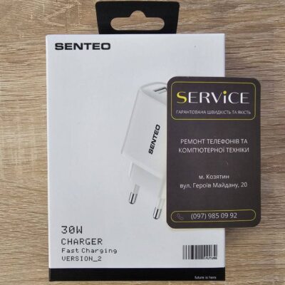 МЗП 2Port SENTEO T-05 version2 USB+USB-C PD/QC3.0 30W (CE Сертификат) (white)