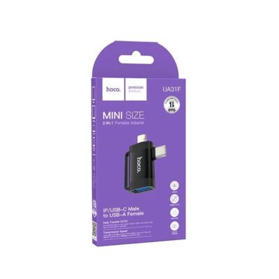 Адаптер Hoco UA31F OTG Lightning/Type-C/USB