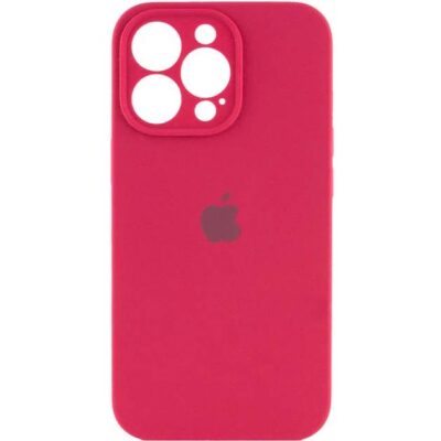 IPhone 15 Pro Silicone Case FULL Camera №35 Rose Red