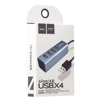 HUB HOCO HB1 4-порта (USB2.0) Gray