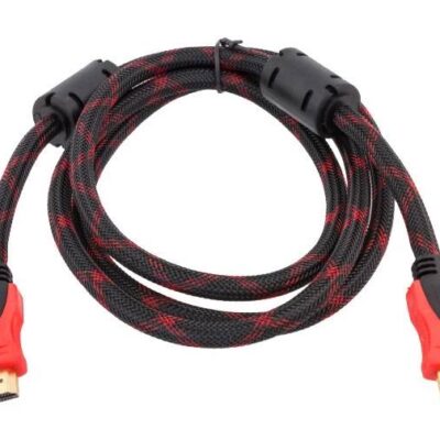 Кабель HDMI V.1.4 папа/папа, черно-красная оплетка (двойной феррит)1,5м
