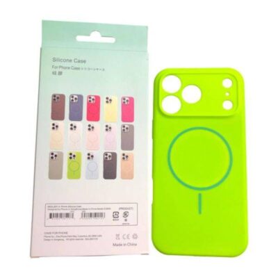 Чохол iPhone 17 Pro Silicon BEATS with MagSafe №13 Neon green