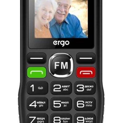 Телефон ERGO R182 DS Black UA UCRF