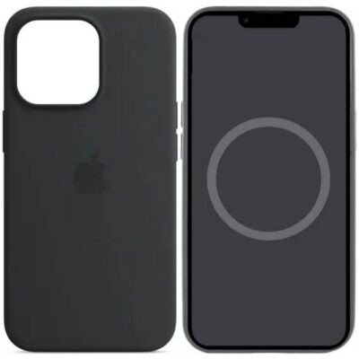 Чехол iPhone 13 Silicon BEATS with MagSafe №7 Midnight Black