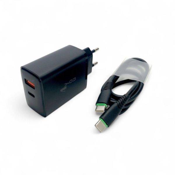 МЗП 2Port 4you A52 22.5w Usb+Usb-C PD+кабель Type-C Black
