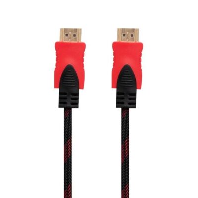 Кабель HDMI V.1.4 тато/тато, чорно-червона оплетка (подвійний ферит) 5м