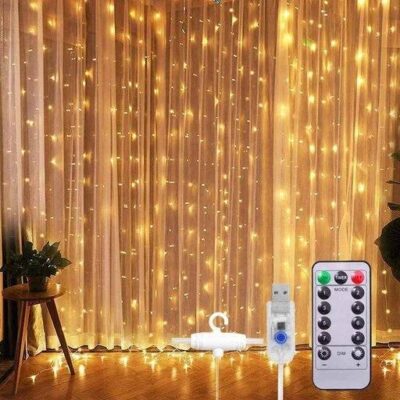Светодиодная гирлянда USB штора RGB 3×3м