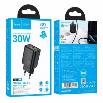 МЗП 1Port SENTEO Z-16C USB-C PD 30W Type-C to Type-C (CE сертифікат) (black)