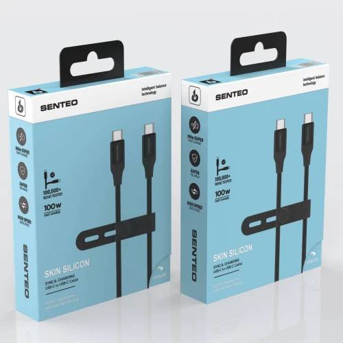 Кабель SENTEO SL-07 100W Type-C to Type-C 1.2m (black) - Зображення 2