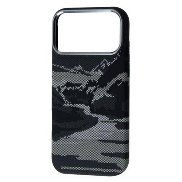Чехол iPhone 16 Pro Silicon FIBRA Carbonito Design with MagSafe Obsidian 10