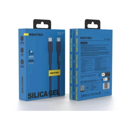 Кабель SENTEO SL-03 Silica Gel 60W Type-C to Type-C 1m (dark blue)