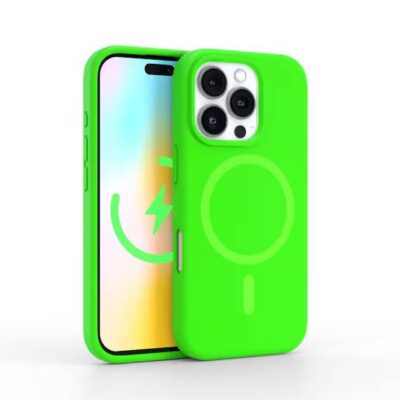 Чохол iPhone 16 Pro Max Silicon BEATS with MagSafe №13 Neon green