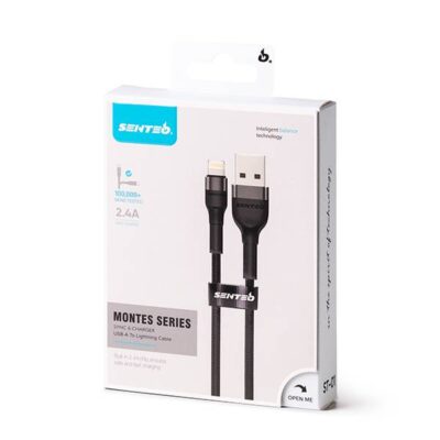 Кабель SENTEO ST-01 Montes series 2.4A USB to Lightning 2m (black)