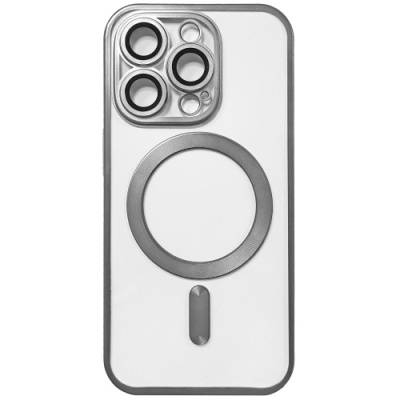 Чохол TPU Metallic Full Camera with Magsafe для Apple iPhone 16 Pro Max (Matte Silver)