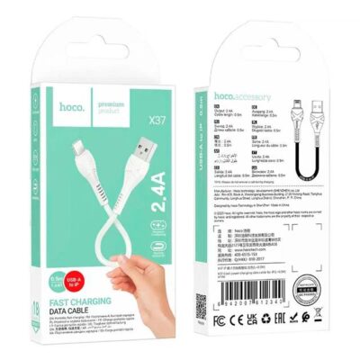 Lightning Hoco X37 Cool power 2.4A 0.5m White