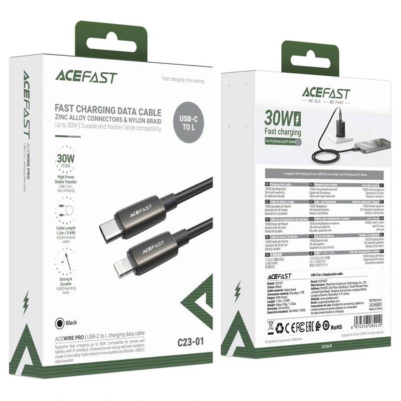 Кабель Acefast C23-01 30W Type-C to Lightning 1.2m