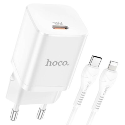 МЗП 1Port Hoco N19 USB-C PD 25W + Type-C to Lightning white