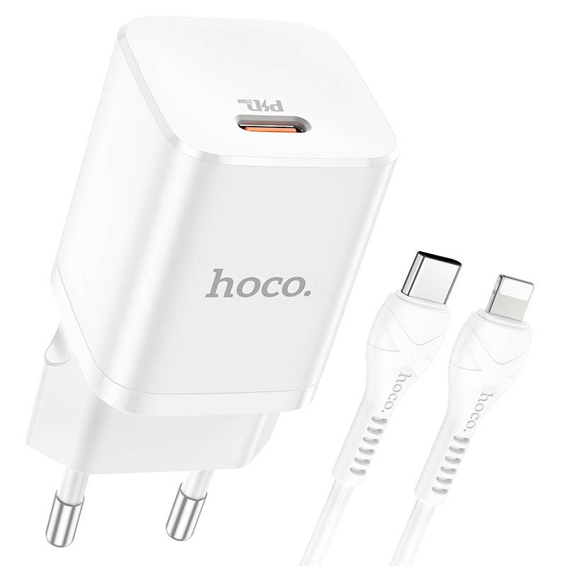 МЗП 1Port Hoco N19 USB-C PD 25W + Type-C to Lightning white