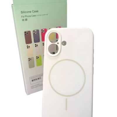 Чохол iPhone 12 Silicon BEATS with MagSafe №4 Snow